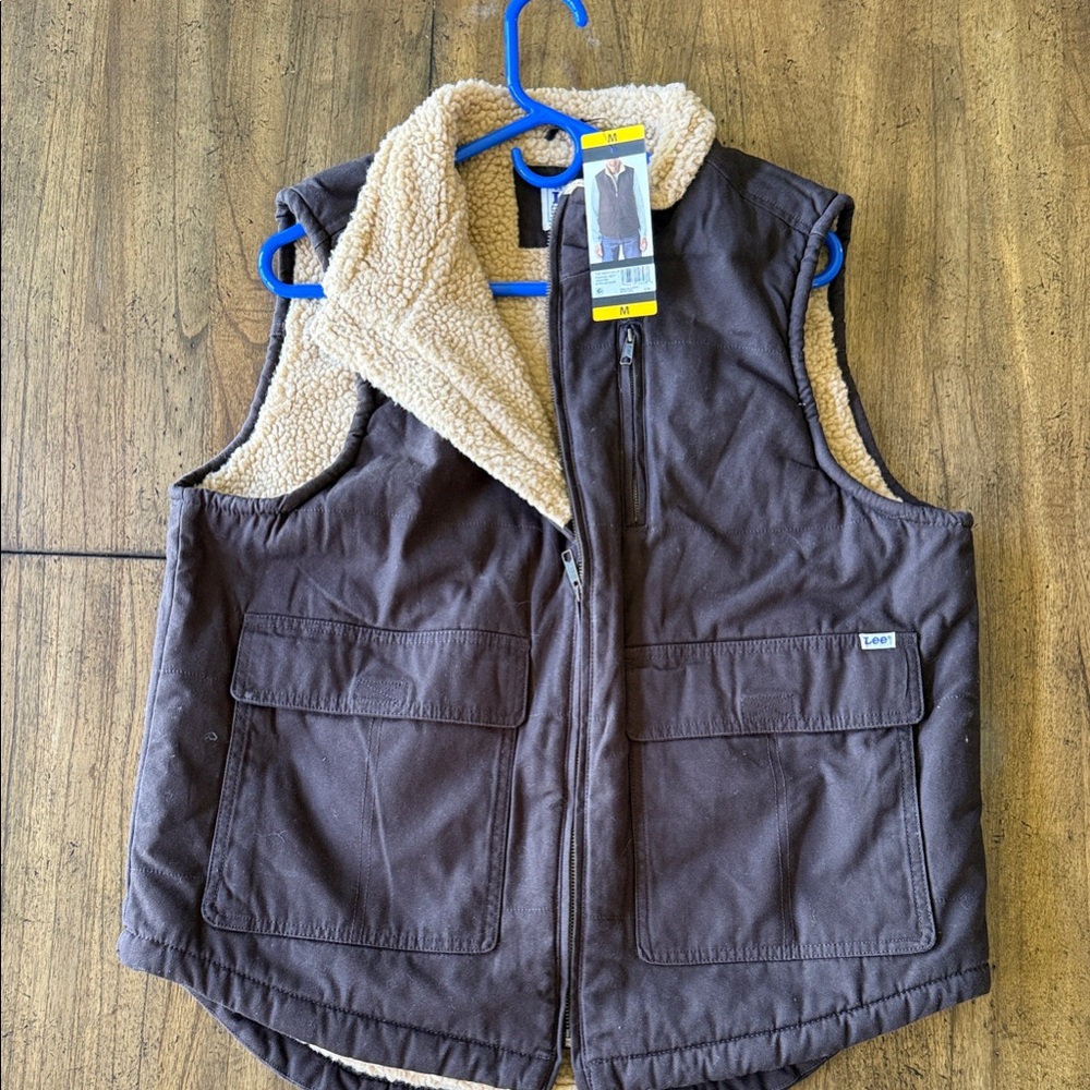 Lee Dark Brown Sherpa Vest